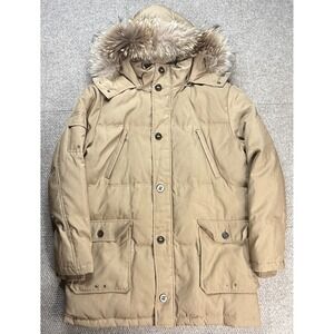 Digel Men's Brown Full Zip Button Up Fur Hooded Lined‎ Jacket Size 56